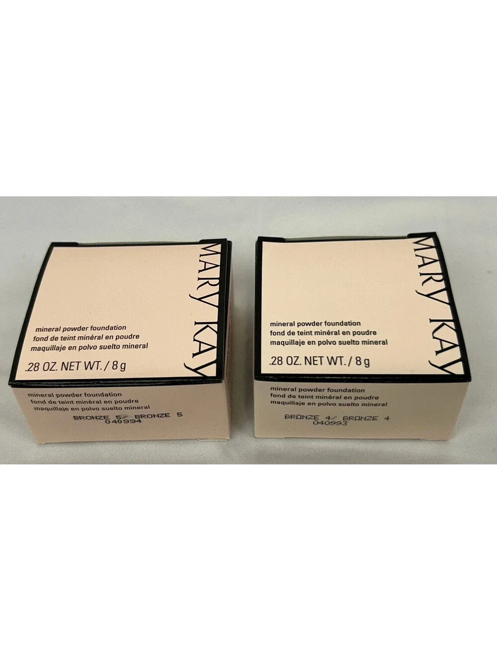 Mary Kay Mineral Powder Foundation Bronze 4 & 5 with Brush New in Box Set of 2